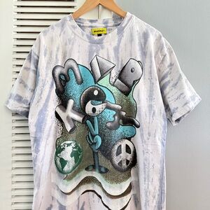 Market Studios T Shirt Mens Medium Tie Dye Multicolor Peace And Love Street Wear